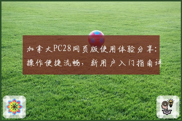 加拿大PC28网页版使用体验分享:操作便捷流畅,新用户入门指南详解